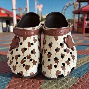 2022 Disney Parks Mickey Mouse Ice Cream Bar CROCS Clogs M6/W8 Brown White